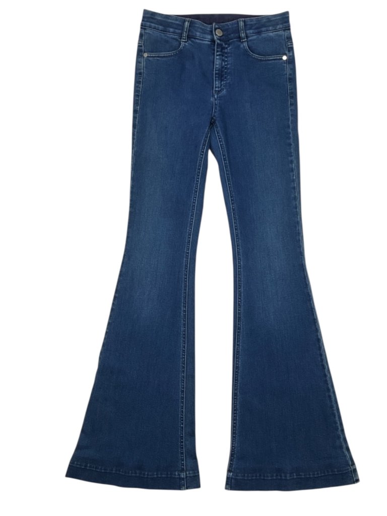 Stella Mccartney Flare Jean 25 Blue Mid Rise